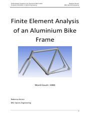 aluminum bike frame fea solution